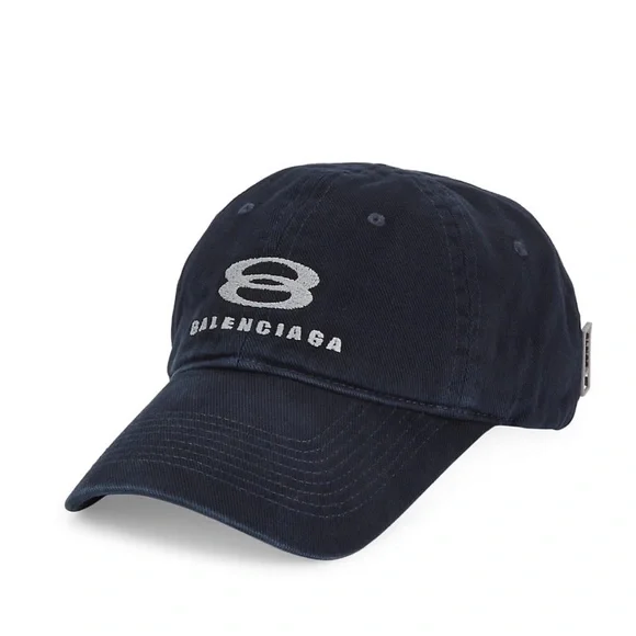 Balenciaga Snowboard Logo Baseball Cap Balenciaga Snowboard Cap in Marine Blue & Grey | FWRD main image 3
